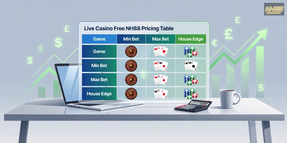 Bảng giá các gói live casino free nh88 cập nhật mới nhất năm 2025