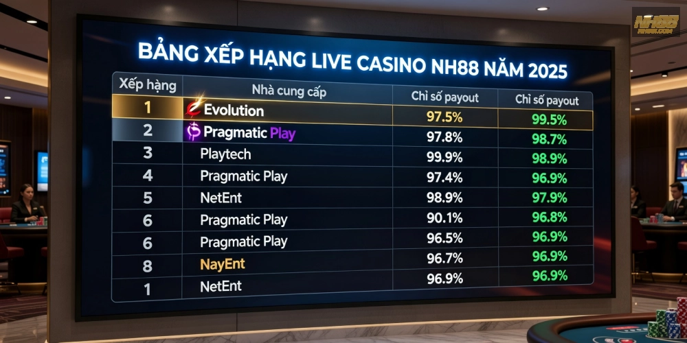 Top 15 nền tảng live casino nh88 uy tín với biểu đồ so sánh hiệu suất và đánh giá người dùng