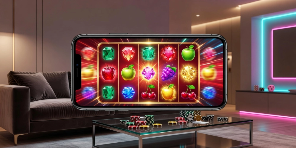 Minh họa giao diện slot machine sống động tại NH88 Royal Slots với hiệu ứng ánh sáng rực rỡ